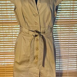 Calvin Klein Beige Button-Up Dress